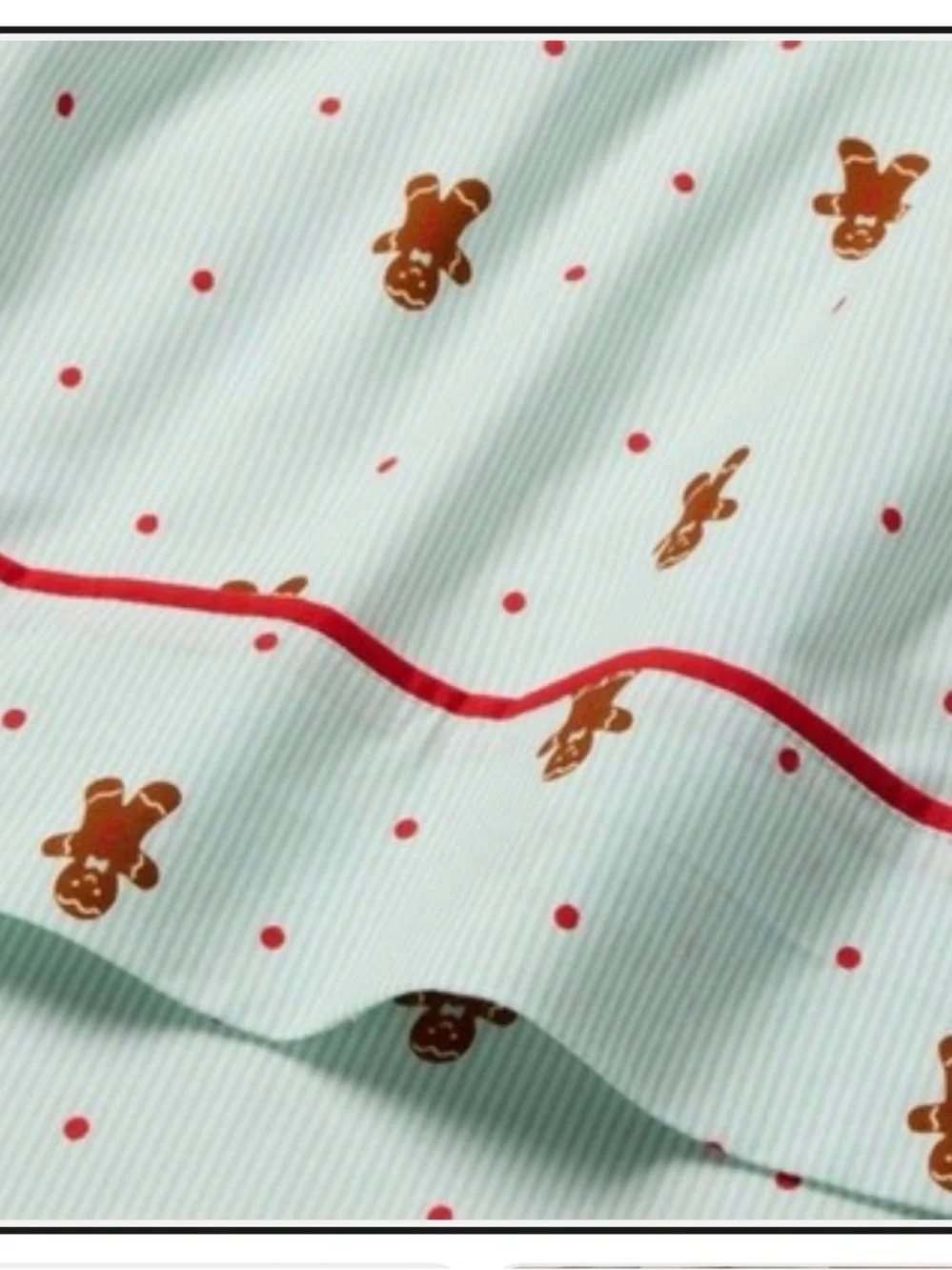 Gingerbread DREAMS Mint Pin Stripe Poka Dots FULL Sheets —  Festive Nostalgic